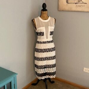 Elliatt NWT Monochrome Crochet Lace Midi Dress Women Size L